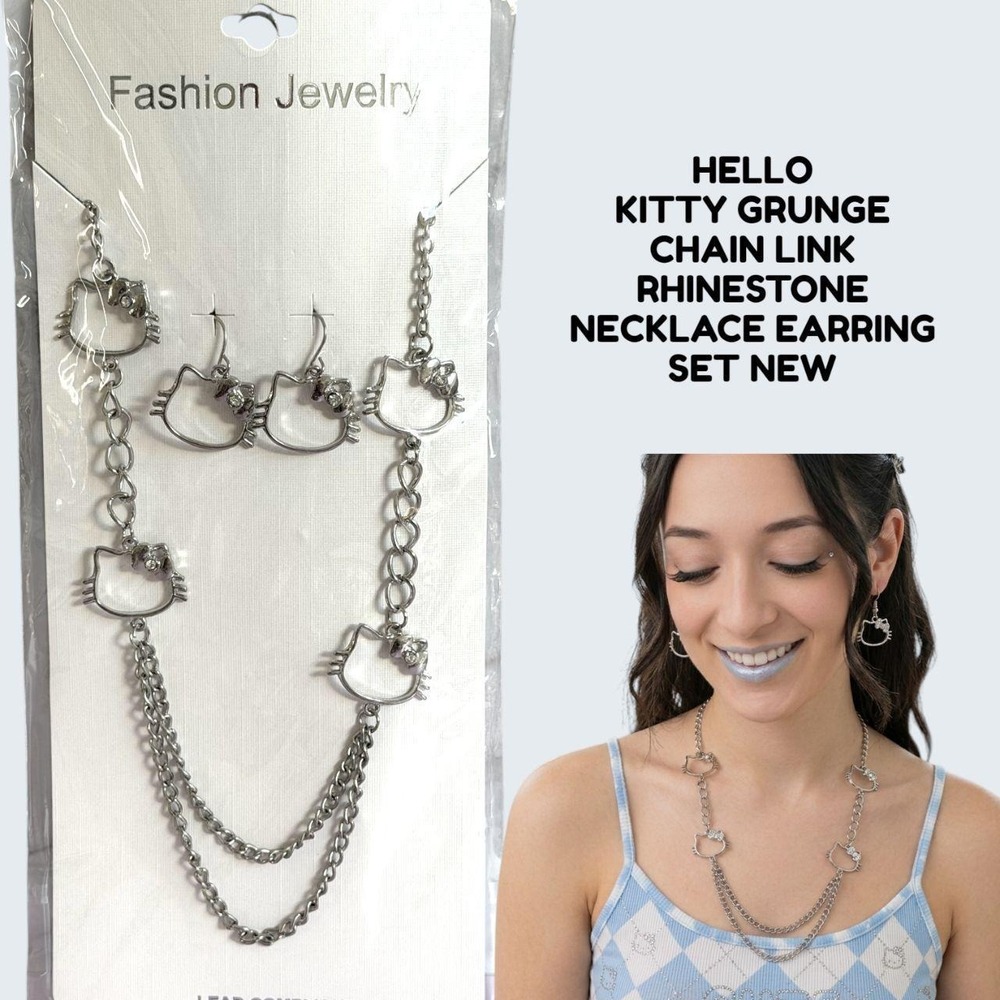 HELLO KITTY GRUNGE CHAIN‎ LINK JEWELRY SET